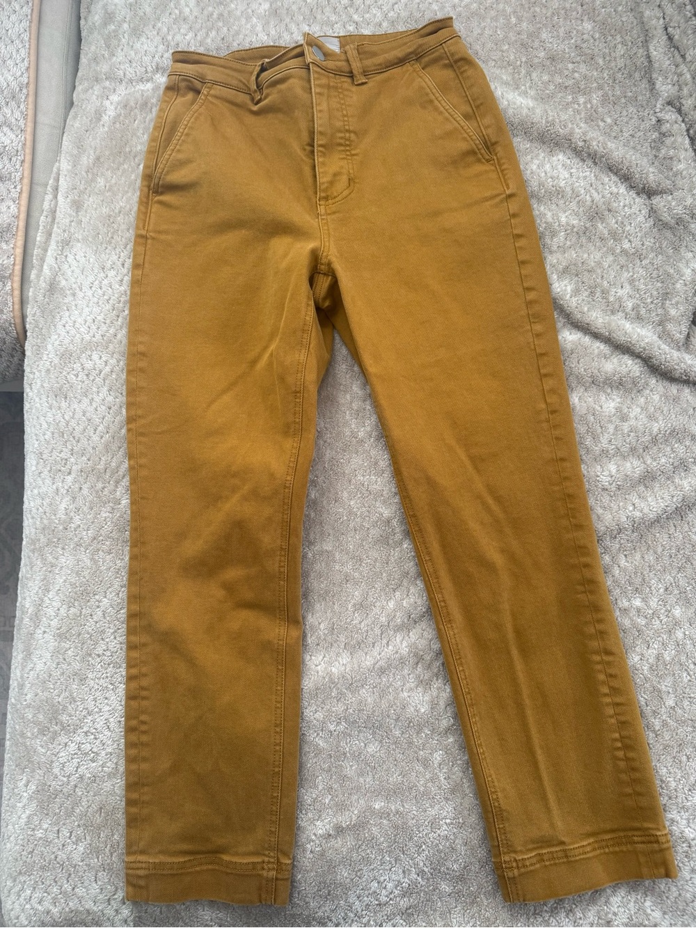 Everlane Caramel Straight-Leg Cotton Pants